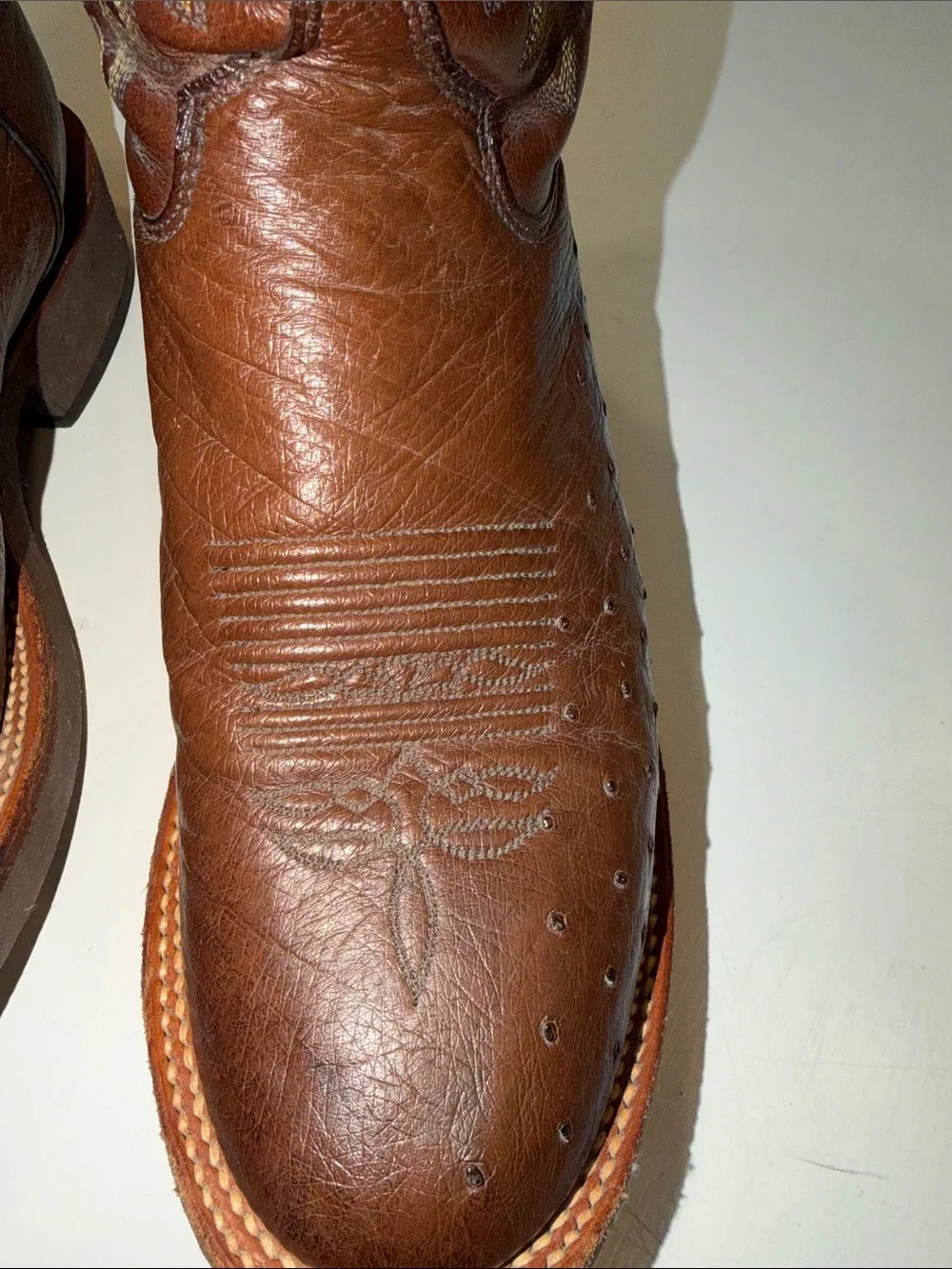 Justin Boots Brown Ostrich  Western Cowboy Boots